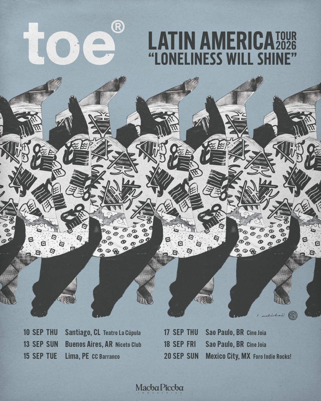 Poster for toe's 2026 Latin America tour